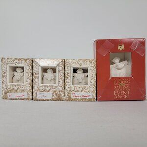 Margaret Furlong Lot of 4 Ornaments Flower Basket Viola Wreath Event Angel 1999